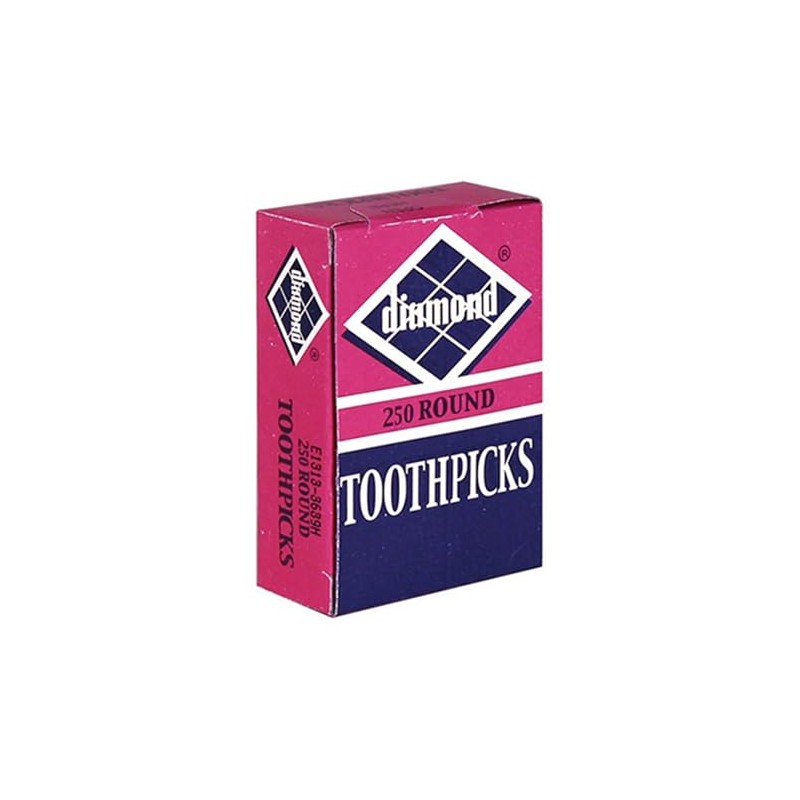 Diamond Toothpicks, Round Natural Wooden Bamboo Tooth Picks For Teeth,