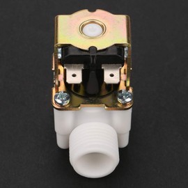 Rengu 12V Iron & Plastic Magnetic Solenoid Water Valve, 1/2 in G Connector, 80 kPa, 2 Ports, FPD-270A, VALVE