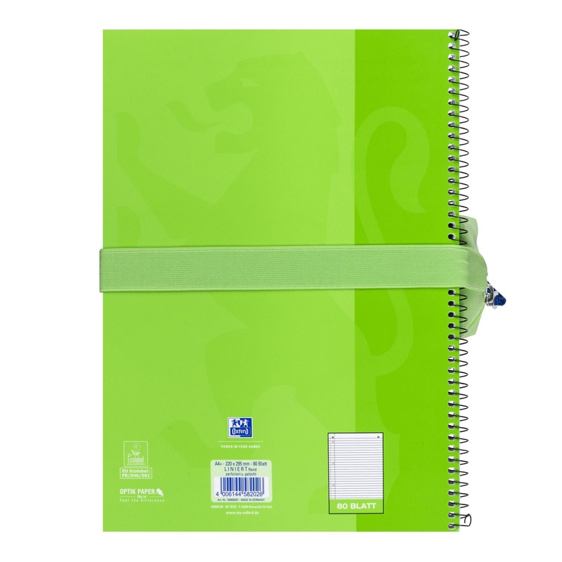 Oxford Girls Boys Rectangle Pencil Case Large Durable Light Green