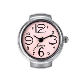 Lancardo Women's Men's Ring Watch Analogue Quartz on Finger Watch Ring, Pink, Strap.