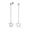 Celestial Astrology Open Star Linear Drop Dangle Stud Earrings For