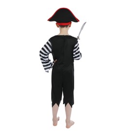 Sincere Party Children's Pirate Costume with Hat,Sword,Eyepatch for Unisex Kids 6-8years