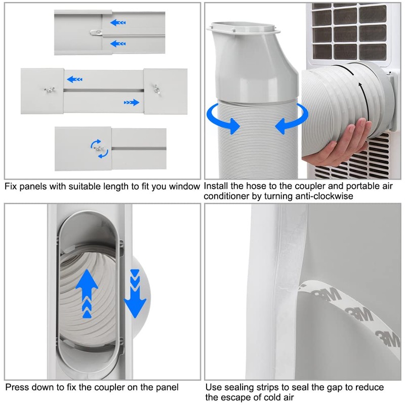 Portable Air Conditioner Window Door Kit with 5.9”Exhaust Hose, Universal