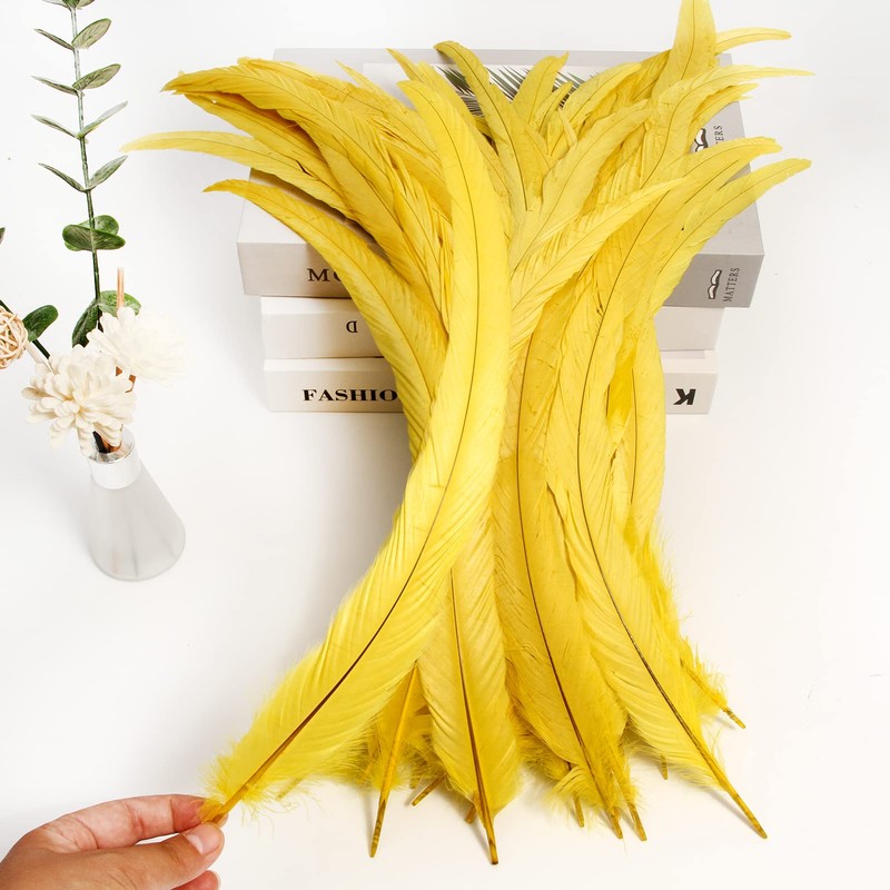 THARAHT 50PCS Rooster Coque Tail Feathers Bulk Natural 12-14Inch 30-35cm
