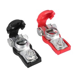 Dweekiy Terminal de distribución de batería de automóvil, 2 piezas Abrazaderas de terminal de batería de automóvil Conectores Terminales Cable con cubierta protectora Universal