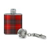 Plaid Red Gray Grey Pattern Stainless Steel 1oz Mini Flask