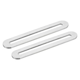 sourcing map 2Pcs Adjustable Flat Mending Plate Support with Slot, 4.33 x 0.75 Inch Stainless Steel Slotted Straight Brace Brackets for Wooden Furniture, Silver
