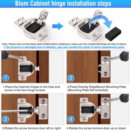 Replacement for Blum 110 Cabinet Hinges, 4PCS, Compact 33 Screw on 110 Degree Opening Cabinet Door Hinges, Face Frame Cabinet Hinges with Screws for Open Side Door Hinges (Mounting Plate Not Included)