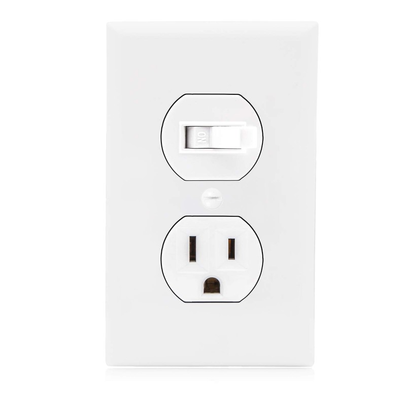 Maxxima Combination Toggle Light Switch and Outlet - Single Pole