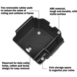 TACOBRO Center Console Organizer Compatible with Acura Integra 2023 2024 2025 and Manual Civic Si 11th Gen/Civic-Type-R 2022-2024 2025 Accessories Only, Armrest Insert Tray Storage Box,Black Trim