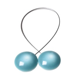 STOBAZA Resin Magnetic Curtain Tiebacks with Opal Button Blue Binding Tie Bands for Living Bedroom Study and Bathroom Decoration Resistant Curtain Accessories