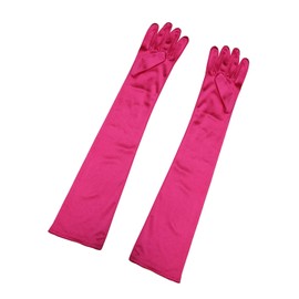 Allegra K Women's Long Gloves 1920S Evening Party Full Finger Mittens Elegant Opera Glove One Size Fuchsia