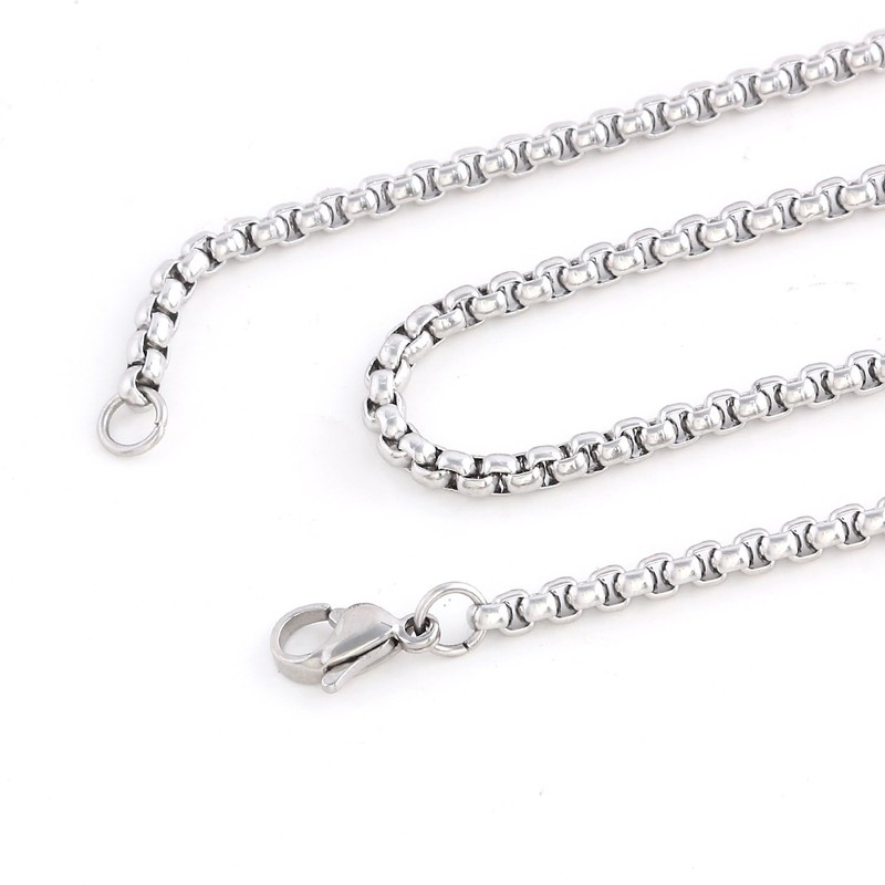 DonDon Men's Necklace 52 cm with Elephant Lucky Pendant Stainless