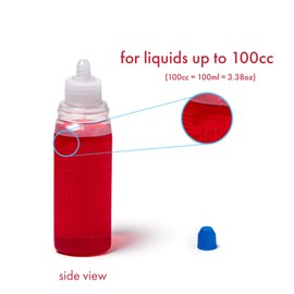 Reusable Liquid Container (100cc) - Squeezable Travel Bottle BPA-Free With Twist Cap - 10 Bottle Pack