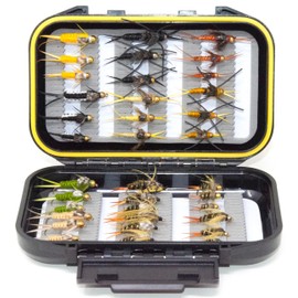 36 Piece Fly Fishing Flies Kit | Stonefly/Mayfly/Nymph | Trout Bass Nymph Dry Wet Flies Freshwater Saltwater | All Seasons Hand-Tied Lures
