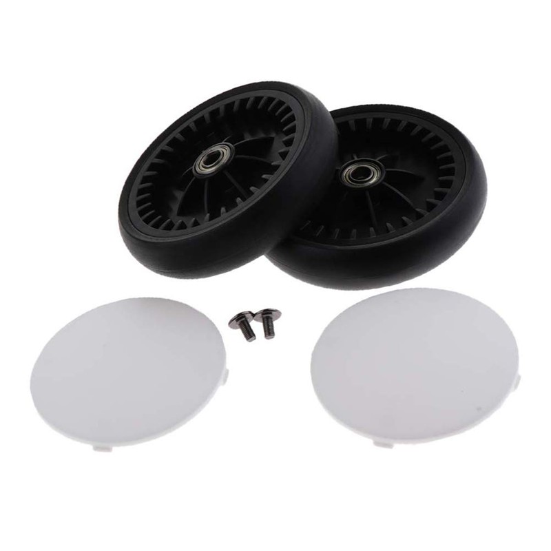 Pram Wheel 1 Pair Practical Stroller Heavy Duty Rubber Flexible