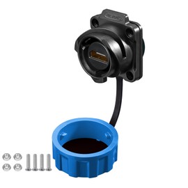 CNLINKO YM-24 HDMI Connectors, HDMI Panel Mount Receptacles Socket, IP68 Waterproof Connector, Flange Socket for Audio & Video Equipment Connections, M24 Signal Connectors (HDMI Socket)