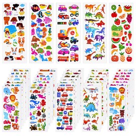 TUPARKA 1000+ 3D Stickers Puffy Stickers 40 Different Sheets Craft Stickers for Kids Scrapbooking Bullet Journals
