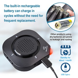 BetterLink Driveway Alarm Systems Weatherproof Outdoor Motion Detector & Sensor with120dB Siren, Sound and Light Alert Systems Makes it Easy to Monitor & Protect Outdoor/Indoor Property(2R1S)