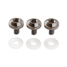 A.N.S Titanium License Plate Bolts M6 / 10mm Set of 3 with Washers and Tools (Silver)