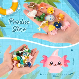 36 Pcs Ocean Mini Figurines Resin Axolotl Miniature Animals Figurine Tiny Resin Trinkets Marine Aquarium Ornaments Dollhouse Decorations for DIY Fish Tank Potted Garden Fairy Accessory