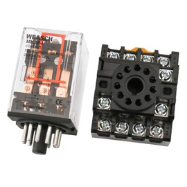 Weasch Power Relay MK3P-I, AC 110V Coil, DPDT, 11 Pin, with Plug-in Terminal Socket Base PF113A (1)