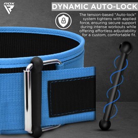 RDX Weight Lifting Belt - AUTO LOCK 4” Premium Adjustable Gym Belt for Olympic Cross Training - Support for Men Women Functional Fitness Workout - WOD Powerlifting Bodybuilding Weightlifting Deadlift