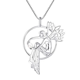 starchenie Fairy Necklace Moon Goddess Pendant 18K Gold Plated 925 Sterling Silver Gift for Women