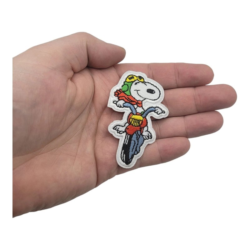 Retro Snoopy Riding Motorcycle Bike Vintage Retro Iron on Patch