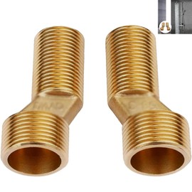 Shut-off Valve 1/2 Inch S Connection, S Connection 1/2 to 3/4, 135 mm-165 mm and 75 mm - 225 mm Installation, Alriedy Shower Tap Adapter Brass, Adjustable Swivel Arm, Set of 2 for Wall Fittings