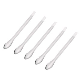sourcing map Micro Scoop 105 mm Stainless Steel Reagent Sampling Laboratory Spoon Spatula for Laboratory Pack of 5