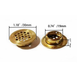NIDETION Golden 19mm/0.75" Circular Soffit Vent, Stainless Steel Mesh Hole Louver, Make The Cupboard, Shoe Cabinet, Wardrobe, Pet House More Beautiful and Luxurious, A Good Gift (Flat，10PCS)