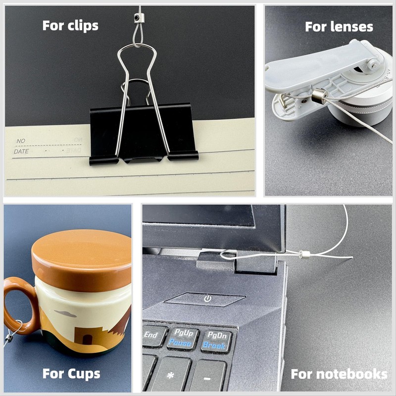 Retractable Cable Lock with Cable tie, to Prevent Loss of