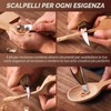 17 Pezzi Kit di Coltelli per Intaglio del Legno, Strumenti
