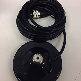 Jetstream JTM8SO - 3.5 Inch Black SO239 Magnetic Antenna Mount W/Rubber Boot/Cable and pl-259