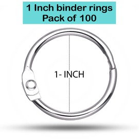 Binder Rings, 1 Inch - 100 Pack Metal Rings, Heavy Duty Steel Book Rings - Use for Paper Rings, Key Rings, Binder Ring, Metal Rings for Index Cards Great for Home, School, and Office