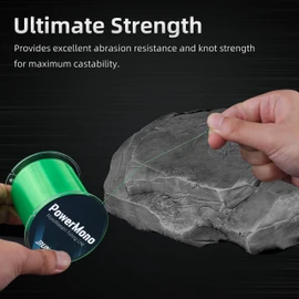 RUNCL PowerMono - Línea de pesca monofilamento – Máxima fuerza, amortiguador, suspensión en agua, apto para nudos, línea de pesca overol (verde, 10 libras (4.5 kgs), 1000 yardas)