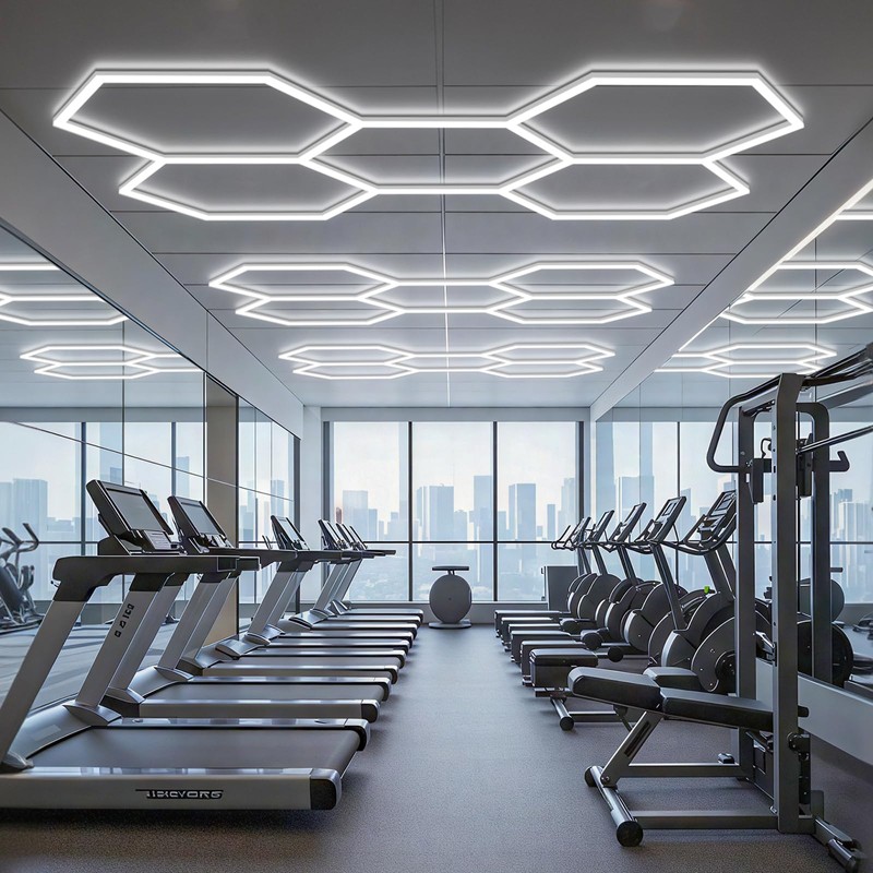 BRILLIHOOD Hexagon Garage Lights, LED Honeycomb Lights Ceiling, 192W, 23040LM,