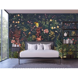 Cliouar-Idyllic Flower Girl Room Wallpaper Mural Bedroom Living Room Decor 103" x 69"(Not Self-Adhesive)