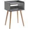 IBUYKE Nightstand, Mid-Century Modern Bedside Table with Solid Wood Legs,