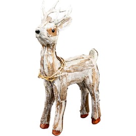 SHATCHI 36cm Reindeer Figure Christmas Tabletop Centrepiece Showpieces Home Art & Craft Xmas Party Window Décor