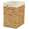 Handmade Rectangular Water Hyacinth Wicker Laundry Hamper with Lid Natural,