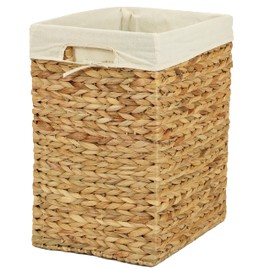 Handmade Rectangular Water Hyacinth Wicker Laundry Hamper with Lid Natural, Medium