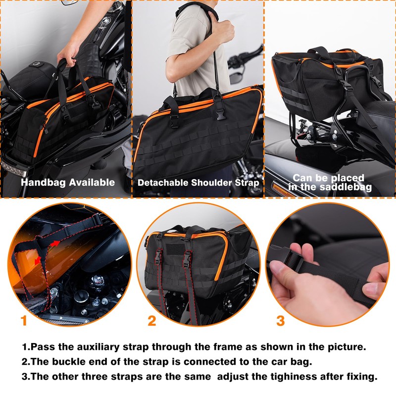 FVMOTO Motorcycle Saddlebag Liner Bag, Hard Saddle Bag Organizer, Insert