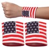 ArtCreativity American Flag Wrist Sweatbands, Set of 2, USA Flag