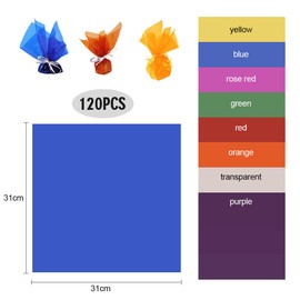 YZROHYI 120 Stück Transparent Folie Bunt 31x31 CM,Farbige Zellophanfolie für SüßIgkeiten,Fensterfolie Bunte Cellophanfolie zum Basteln,Farbfolie für Led Lampen,Lampenfolie Farbfilter für DIY