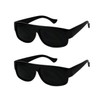 ShadyVEU Rectangular Dark Lens Sunglasses UV Protection Spring Hinge Classic