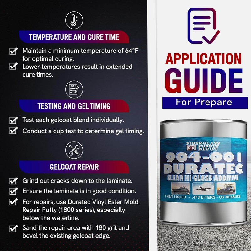 Fiberglass Supply Depot 904-001 Duratec Clear Hi-Gloss Additive for Gelcoat