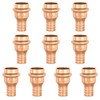GUOFIS 10-Pack Copper Press Fittings, 3/4" x 3/4" PEX Crimp
