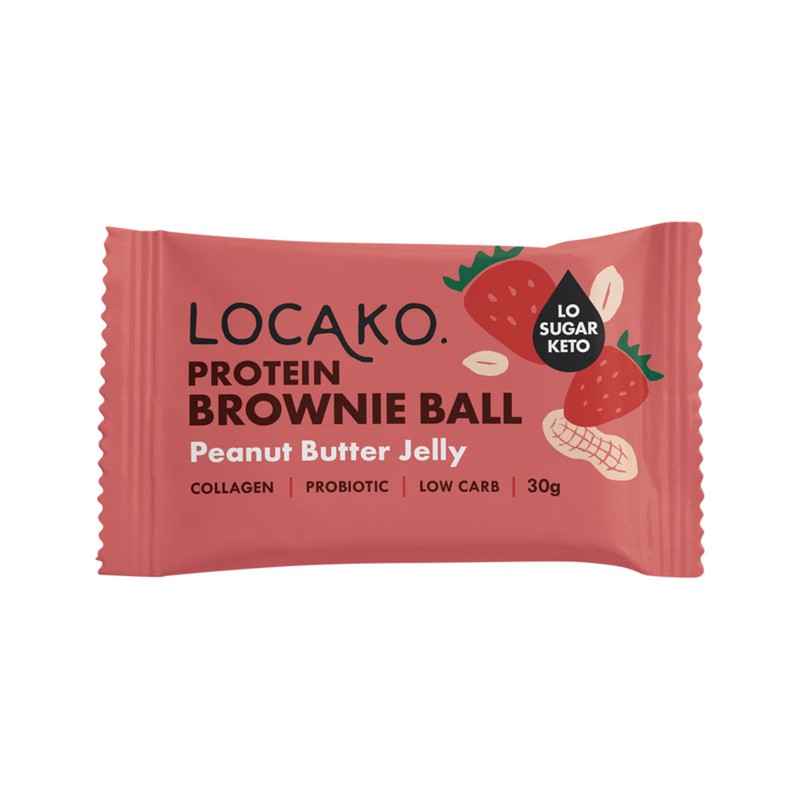 Locako Protein Brownie Ball Peanut Butter Jelly 30g(Pack of 10)